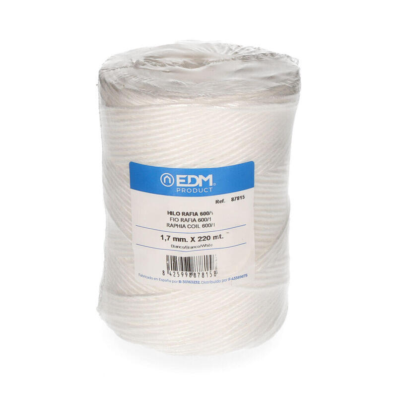 Pack De 3 Unidades - Hilo Rafia 600/1 Bobina 400g/220m Blanco Edm