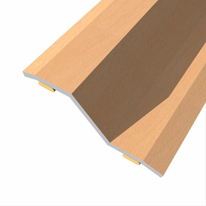 Pack De 3 Unidades - Junta De Acero Para Desnivel 8-14 Mm, Adhesiva, Flooring, Haya Clara, 83 X 3,6 Cm