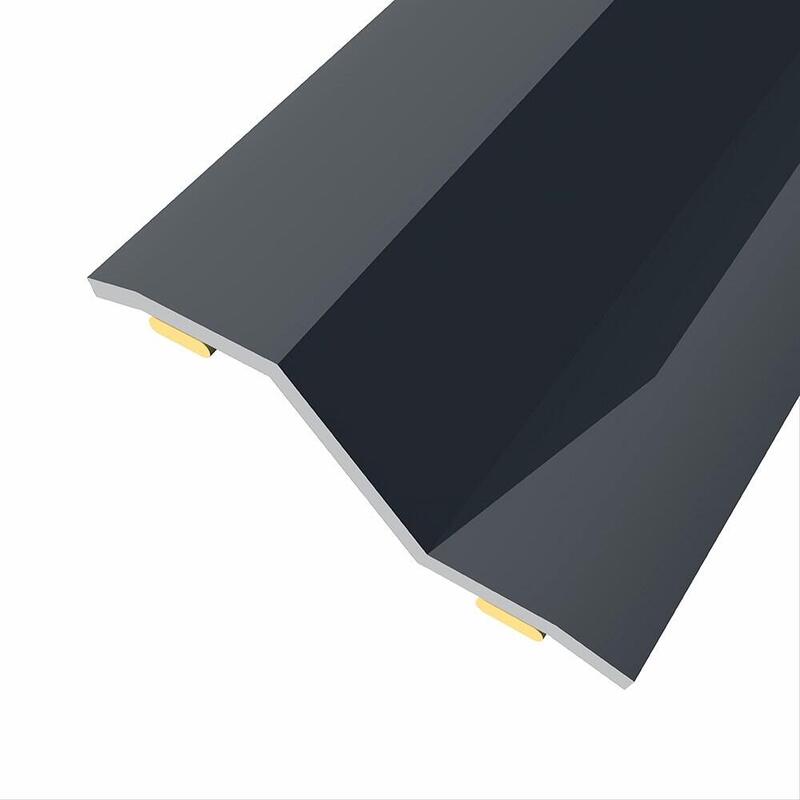 Pack De 3 Unidades - Junta De Acero Para Desnivel 8-14 Mm, Adhesiva, Flooring, Negra, 166 X 3,6 Cm