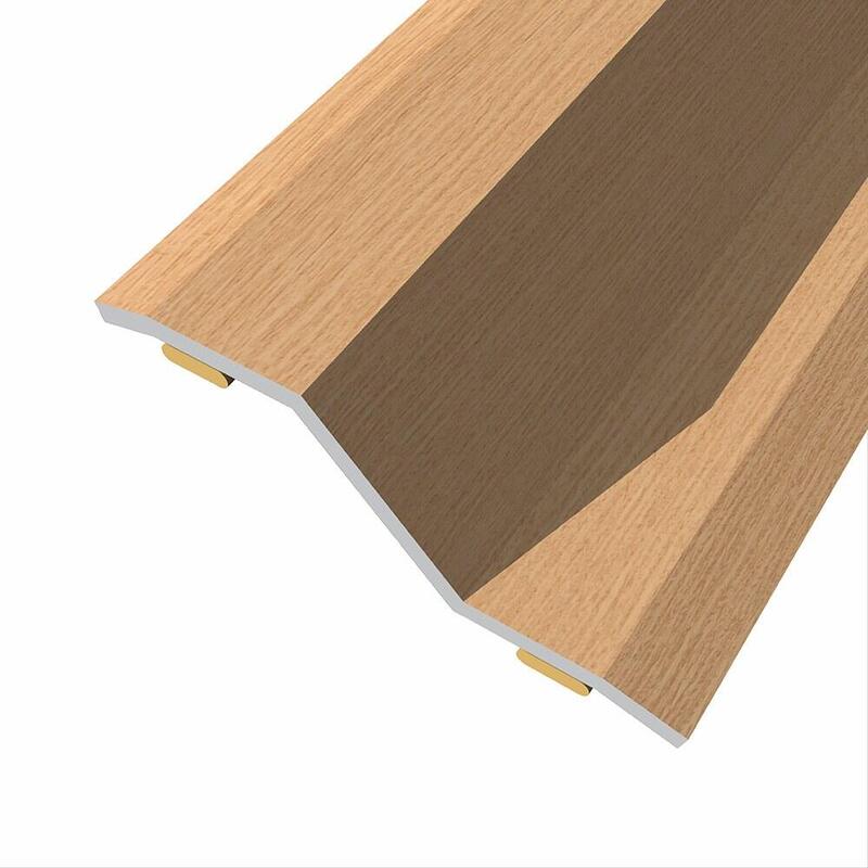 Pack De 3 Unidades - Junta De Acero Para Desnivel 8-14 Mm, Adhesiva, Flooring, Roble Oscuro, 166 X 3,6 Cm