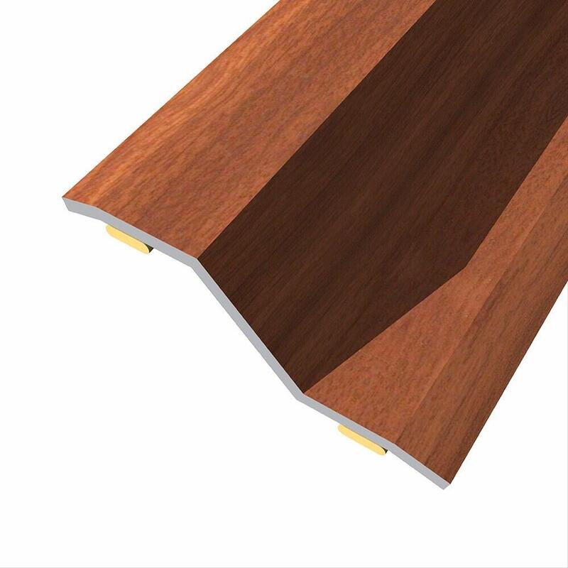 Pack De 3 Unidades - Junta De Acero Para Desnivel 8-14 Mm, Adhesiva, Flooring, Sapeli, 83 X 3,6 Cm