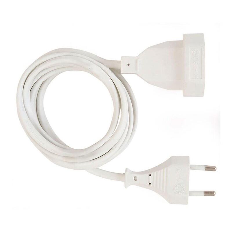 Pack De 3 Unidades - Prolongador Con 1 Toma, 10a 250v~, Sin Toma Tierra, Cable H05vv-F 2x1mm², 2 M, Blanco, Blister