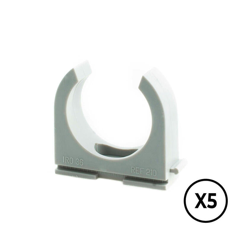 Pack De 3 Unidades - Soporte A Presion Lh Ø 16 Mm, Gris, 5 Unidades