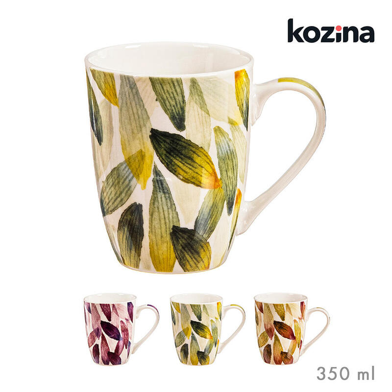 Pack De 3 Unidades - Taza Diseño Plumas Colores Surtidos, 340 Ml