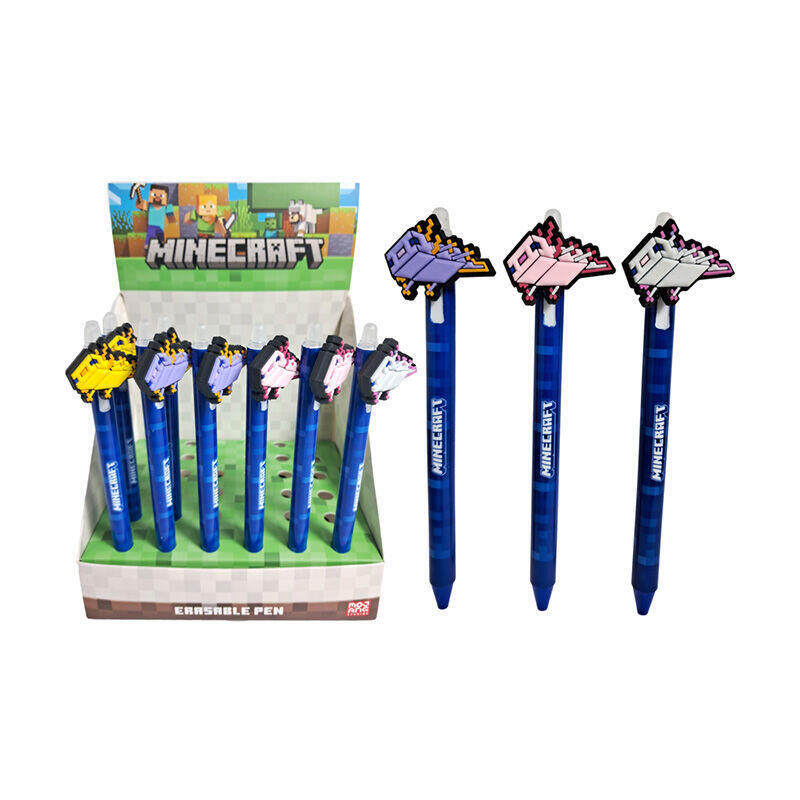 Pack De 36 Unidades - Boligrafo Borrable Topper Minecraft Surtido