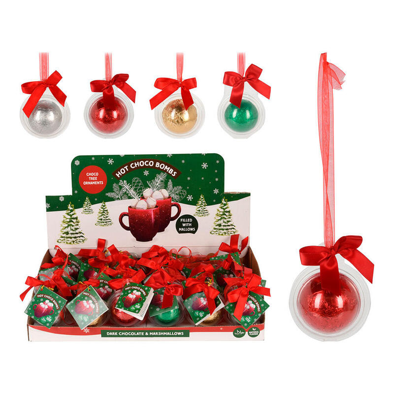 Pack De 4 Unidades - Bola De Plastico Y Cinta, Contiene Un Chocolate, Colores Surtidos