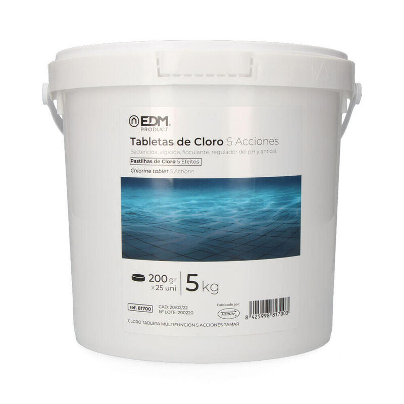 Pack De 4 Unidades - Cloro 5 Acciones Tabletas 5kg Fusion Edm