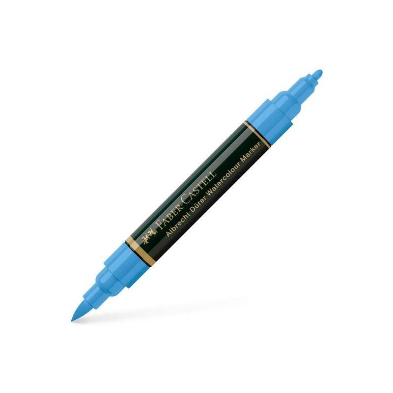 Pack De 4 Unidades Faber Castell Rotulador Dürer Watercolour Doble Punta Media/Pincel Azul Ultramar