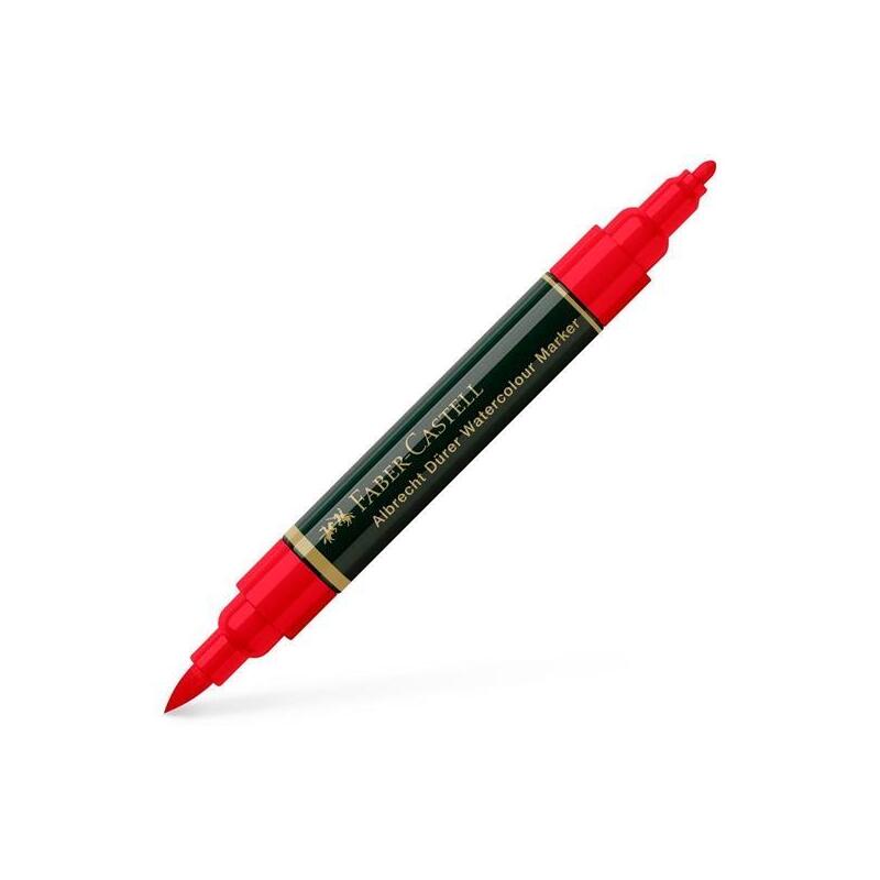 Pack De 4 Unidades Faber Castell Rotulador Dürer Watercolour Doble Punta Media/Pincel Rojo Escarlata Claro