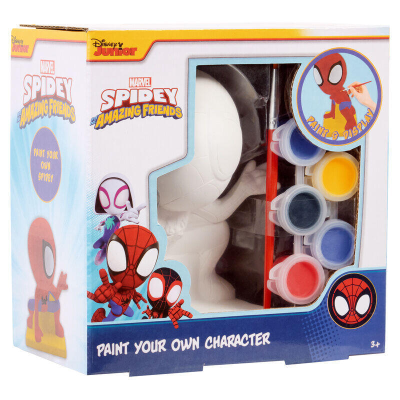 Pack De 4 Unidades - Figura Yeso Para Pintar Spiderman Marvel