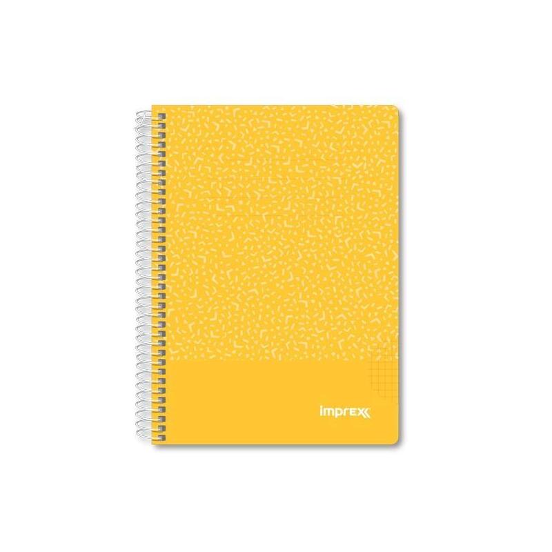 Pack De 4 Unidades Imprex Cuaderno Espiral Tapa Pp A5 80h 90gr 4x4 Amarillo