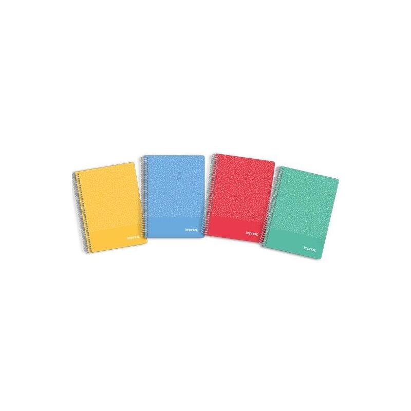 Pack De 4 Unidades Imprex Cuaderno Espiral Tapa Pp A5 80h 90gr 4x4 Colores Surtidos