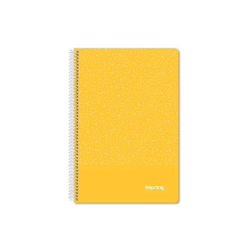 Pack De 4 Unidades Imprex Cuaderno Espiral Tapa Pp Folio 80h 90gr 4x4 Amarillo