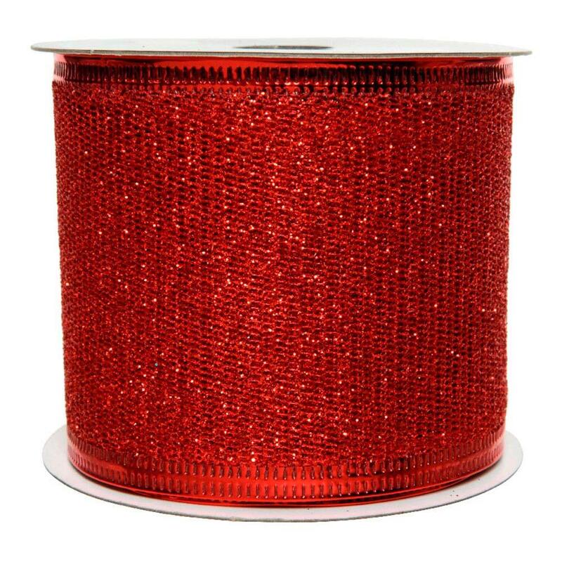 Pack De 4 Unidades - Lazo Con Purpurina Rojo 270x6,3cm