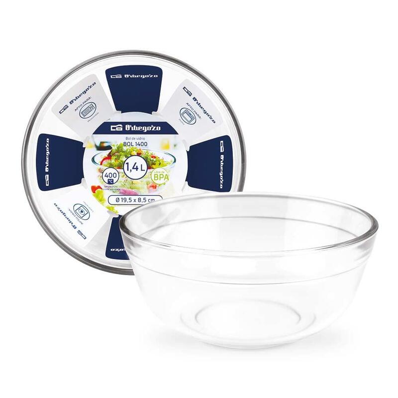 Pack De 4 Unidades Orbegozo Serie Bol Set De 3 Boles De Vidrio Ultrarresistente Versatiles Y Duraderos Para Cocinar Y