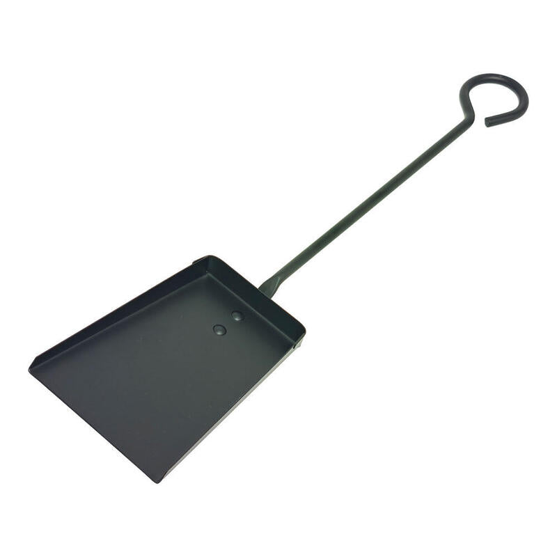 Pack De 4 Unidades - Pala Recogedora Metálica Color Negro Mango Largo 11 X 46 Cm