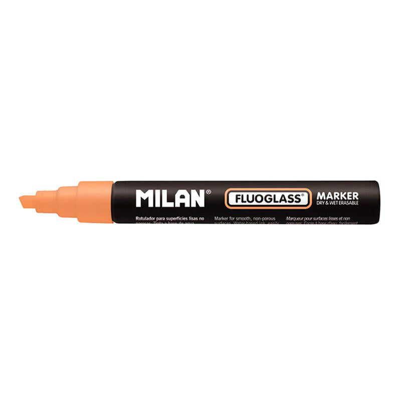 Pack De 4 Unidades - Rotulador Borrables Fluoglass 2 - 4 Mm Naranja En Blister