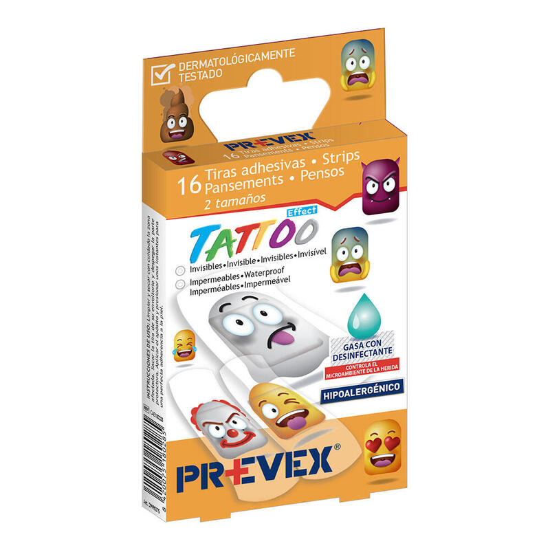 Pack De 4 Unidades - Tiras Adhesivas Infantiles Efecto Tattoo 16 Uds