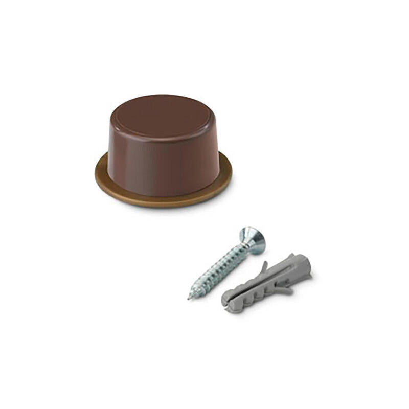 Pack De 4 Unidades - Tope De Puerta Con Tornillo Marron (Blister 2 Unid.) Inofix