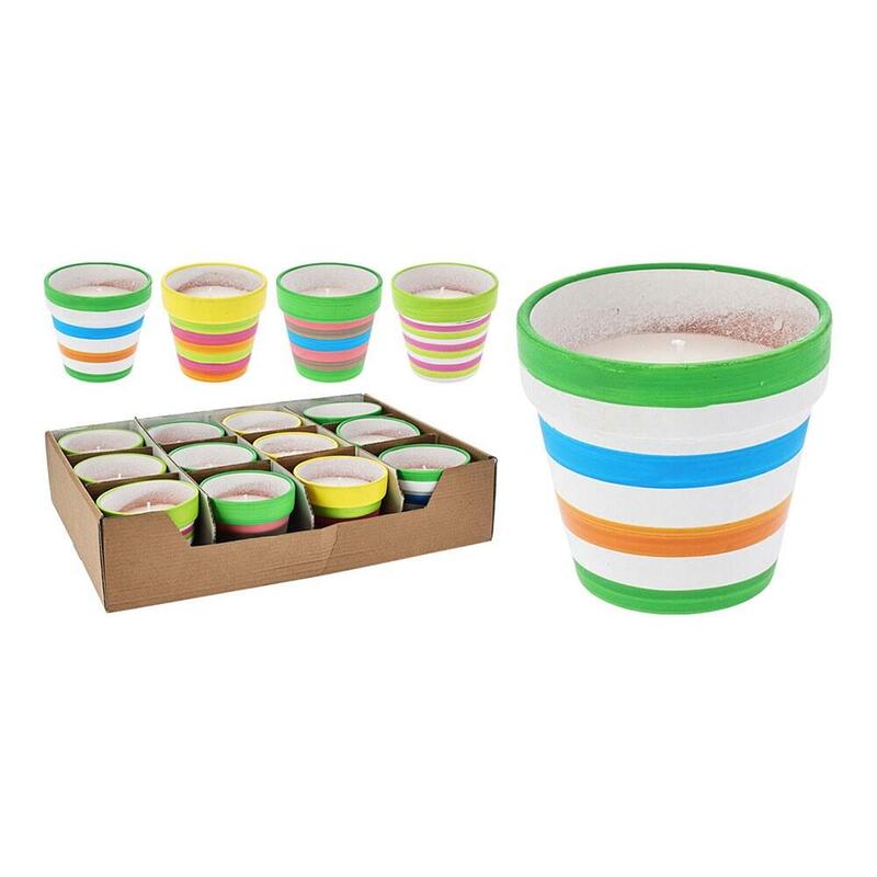 Pack De 4 Unidades - Vela Citronela De Terracota, Colores Surtidos, Ø8,5 X 77 Mm