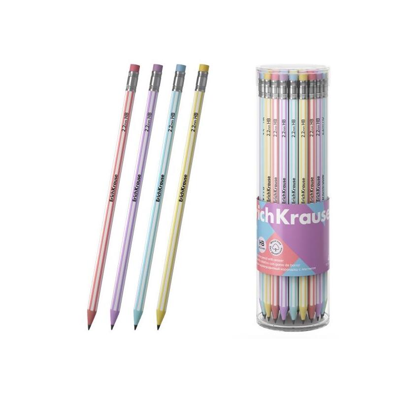 Pack De 42 Unidades Erichkrause Blend Lapiz De Grafito Con Goma De Borrar - Mina Hb - Cuerpo Hexagonal - Plastico -