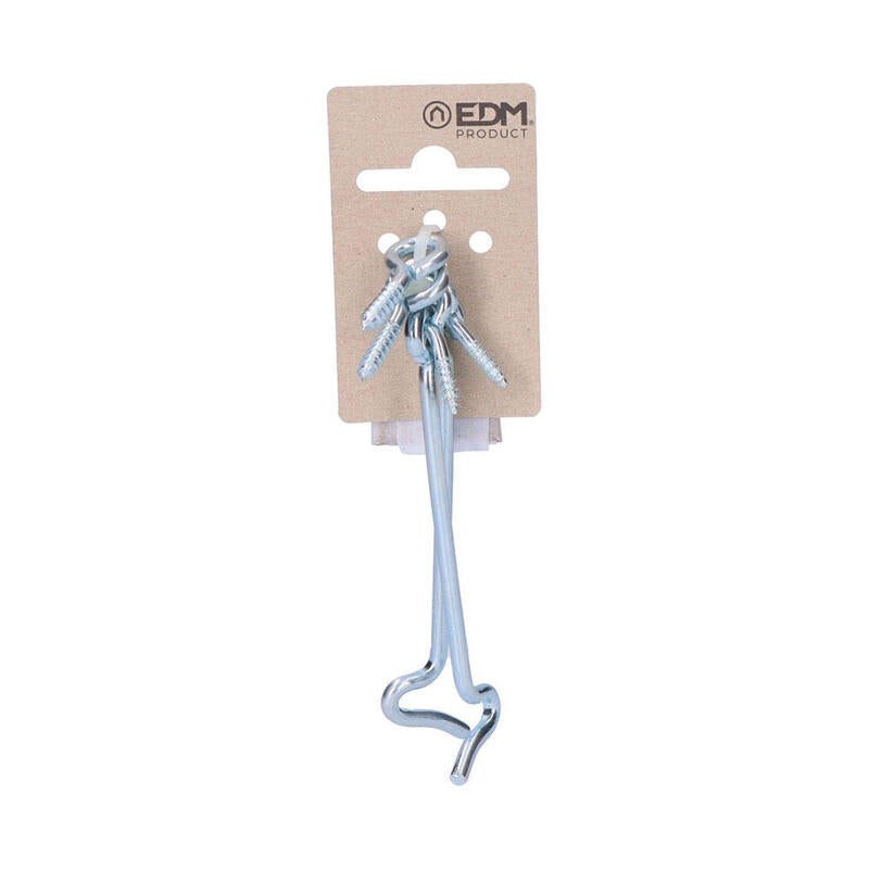 Pack De 5 Unidades - 2 Aldabillas Doble Hembrilla 100mm Zinc En Cartón Colgante Edm