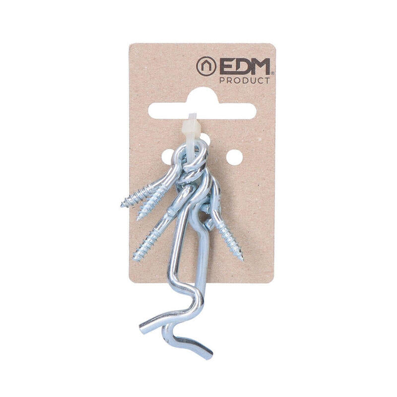 Pack De 5 Unidades - 2 Aldabillas Doble Hembrilla 50mm Zinc En Cartón Colgante Edm