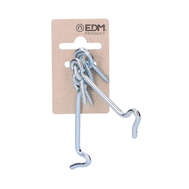 Pack De 5 Unidades - 2 Aldabillas Doble Hembrilla 75mm Zinc En Cartón Colgante Edm