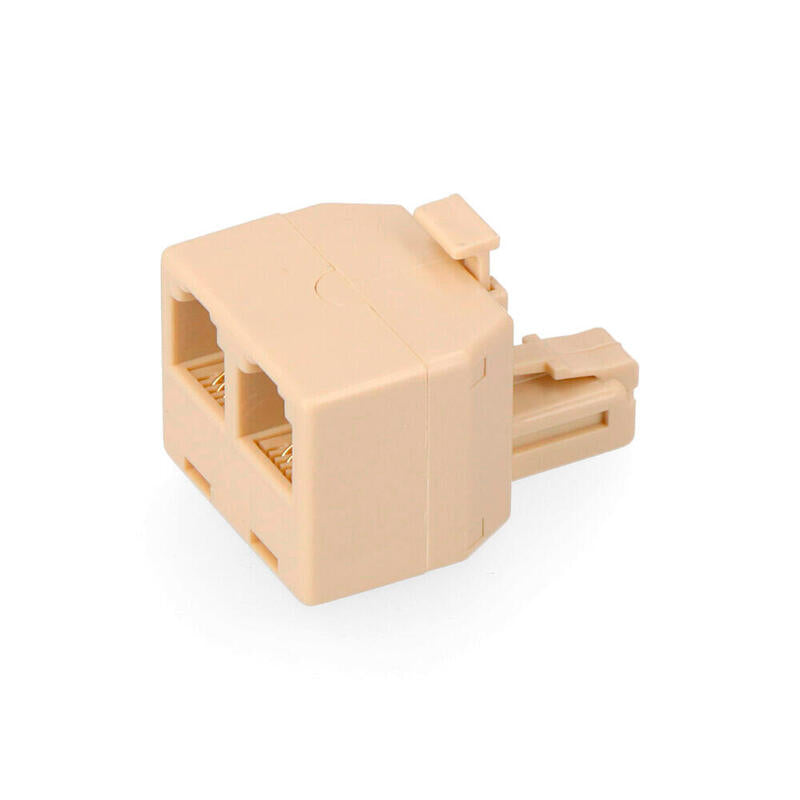 Pack De 5 Unidades - Adaptador Telefono Salida Doble 4 Vias Retractilado Edm