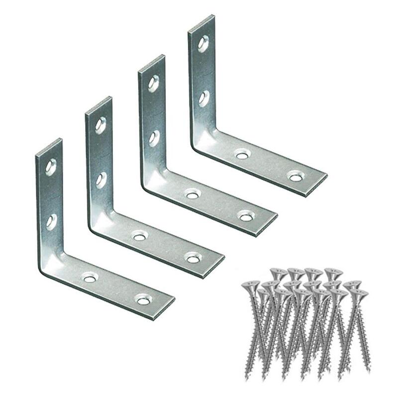 Pack De 5 Unidades - Ángulo Refuerzo An02, Acero Zincado, 80 X 80 X 15 Mm. 4 Unidades