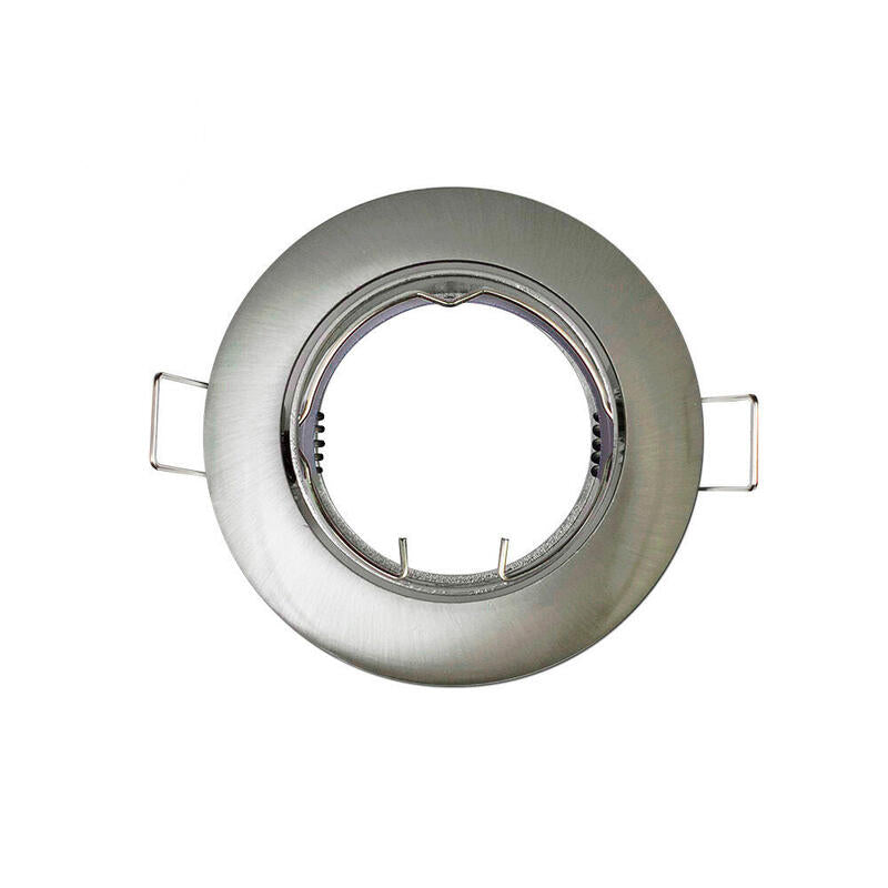 Pack De 5 Unidades - Aro Halogeno Metalico. Oscilante. Color Niquel Mate. Ø8,4cm Edm