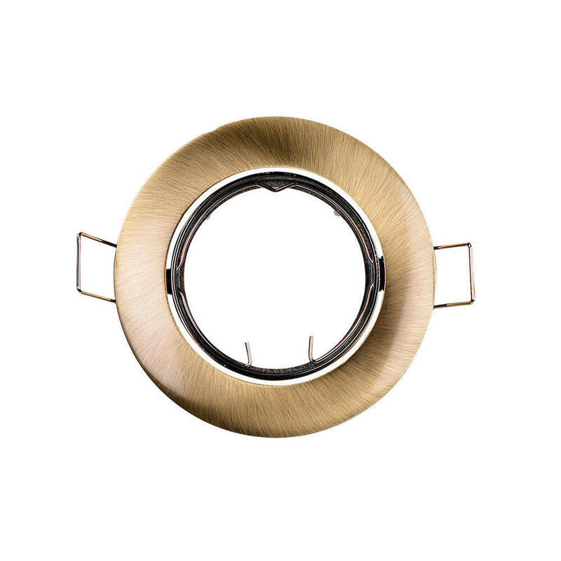Pack De 5 Unidades - Aro Halogeno Metalico. Oscilante. Color Oro Viejo. Ø8,4cm Edm