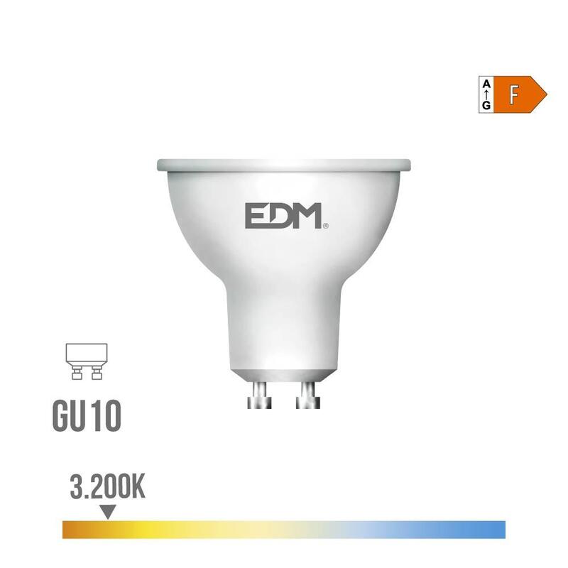 Pack De 5 Unidades - Bombilla Dicroica Led Gu10 10 W 932 Lm 3200 K Luz Cálida 120° Ø5 X 6,4 Cm