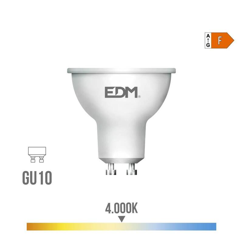 Pack De 5 Unidades - Bombilla Dicroica Led Gu10 10 W 932 Lm 4000 K Luz Dia 120° Ø5 X 6,4 Cm