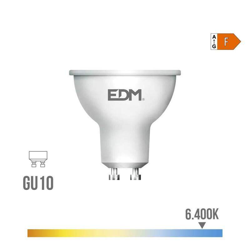 Pack De 5 Unidades - Bombilla Dicroica Led Gu10 10 W 932 Lm 6400 K Luz Fria 120° Ø5 X 6,4 Cm