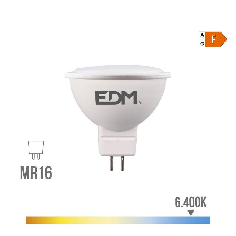 Pack De 5 Unidades - Bombilla Dicroica Led Mr16 8 W 780 Lm 6400 K Luz Fria 120° Ø5 X 5 Cm