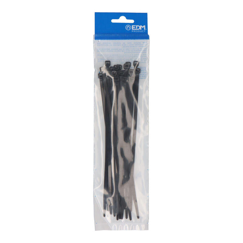 Pack De 5 Unidades - Bridas Negras 200x4,8mm Nylon Alta Calidad (Blister 25 Unid.) Edm