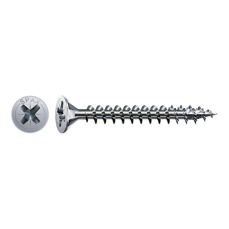 Pack De 5 Unidades - Caja 20 Unid. Tornillo Madera Cabeza Plana Wirox 4,0x25mm Spax