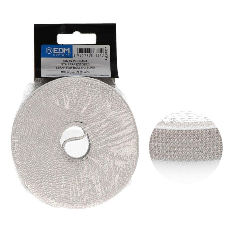 Pack De 5 Unidades - Cinta Persiana Mini G-8 22mm X 6m Gris Edm