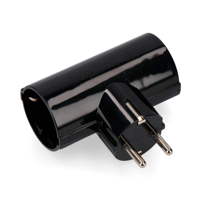 Pack De 5 Unidades - Clavija Doble Negra Blister Con Baquelita T/Tl 16a 250v Envasado Edm