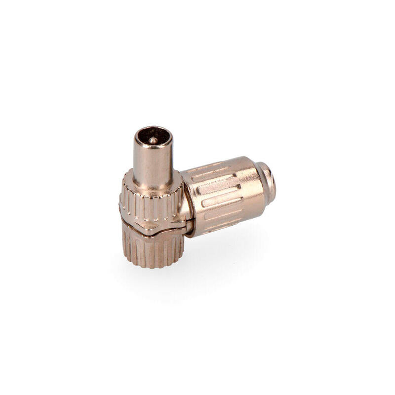 Pack De 5 Unidades - Clavija Macho Tv Acodada Metálica 9,5mm (Retractilado)