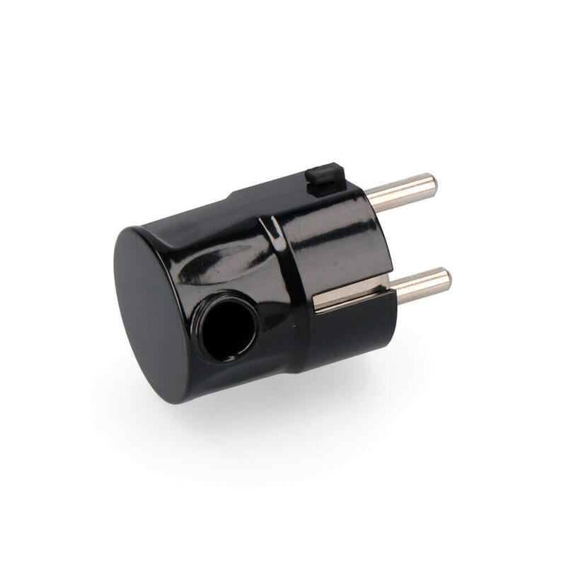 Pack De 5 Unidades - Clavija Schuko S/Lateral 4,8mm Negra Envasada (602207)