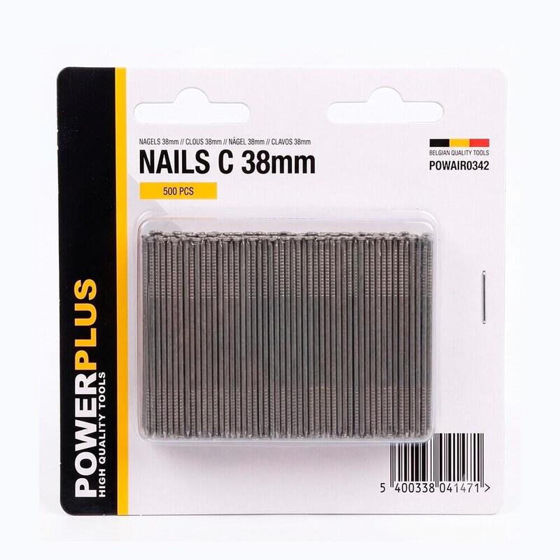 Pack De 5 Unidades - Clavos C 38 Mm, Corona 2,8 Mm, 500 Uds, Blister