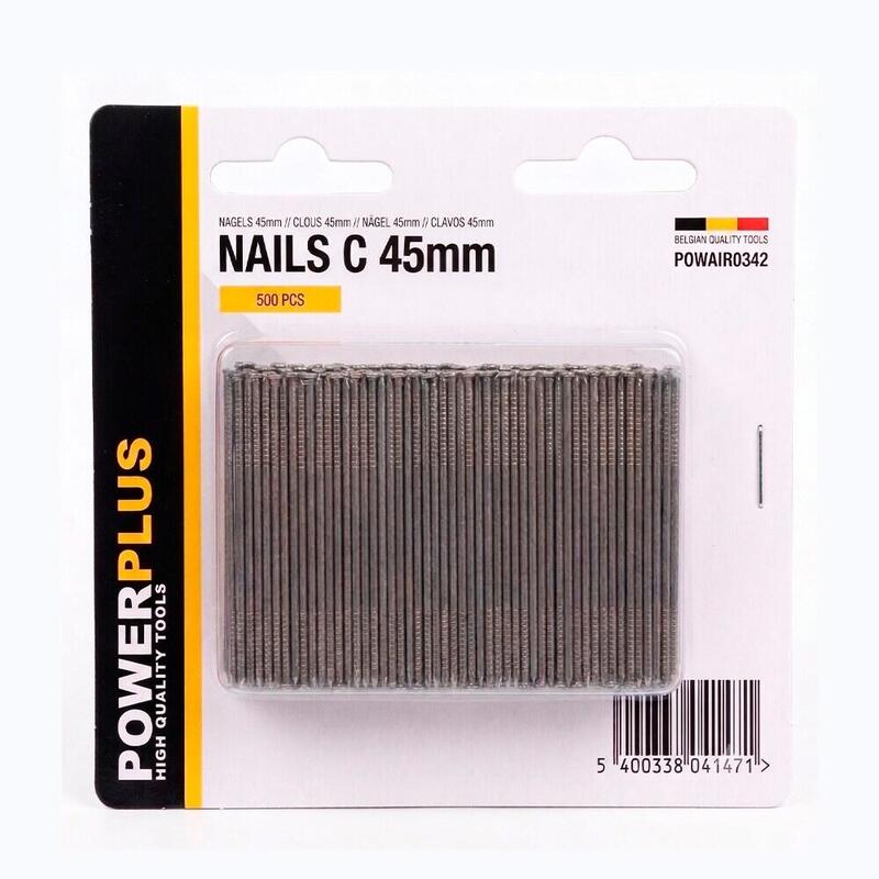 Pack De 5 Unidades - Clavos C 45 Mm, Corona 2,8 Mm, 500 Uds, Blister