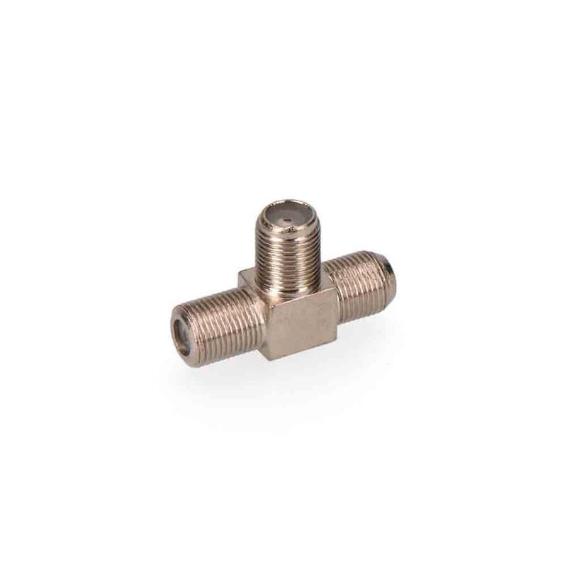 Pack De 5 Unidades - Conector Derivador "F" Forma "T" 3 Machos - Parabolicas Envasado Edm