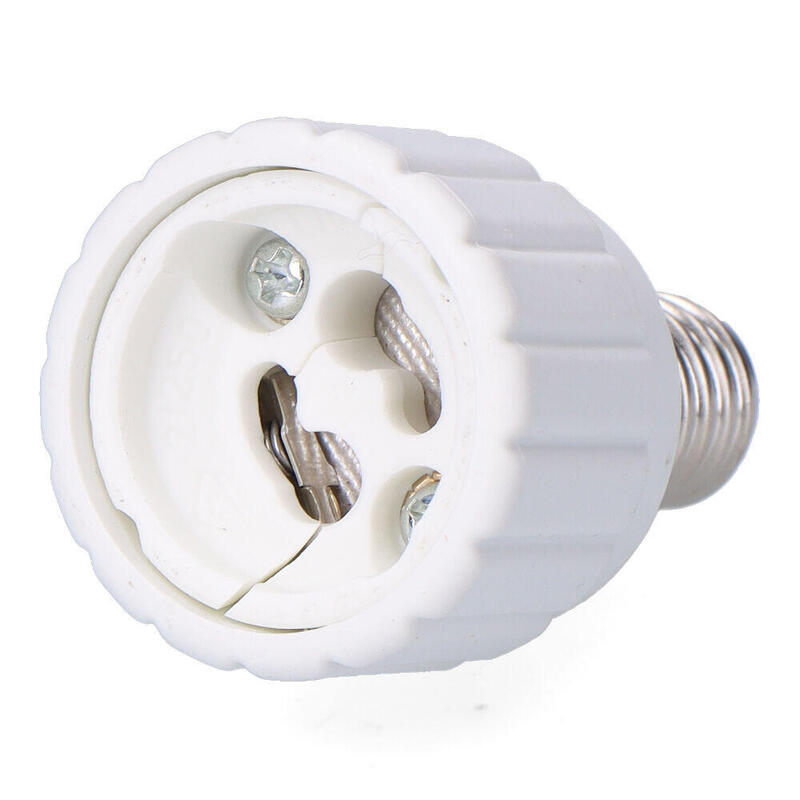 Pack De 5 Unidades - Convertidor De E14 A Gu10, 2 A 230 V, Blanco, Ø33 X 56 Mm (Retractilado)