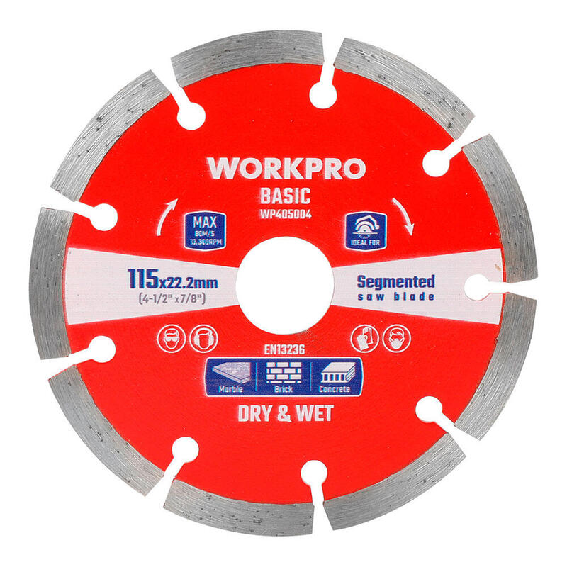 Pack De 5 Unidades - Disco Corte Diamante, Diente Segmentado, Basic, Ø115 X 22,2 X 7 Mm