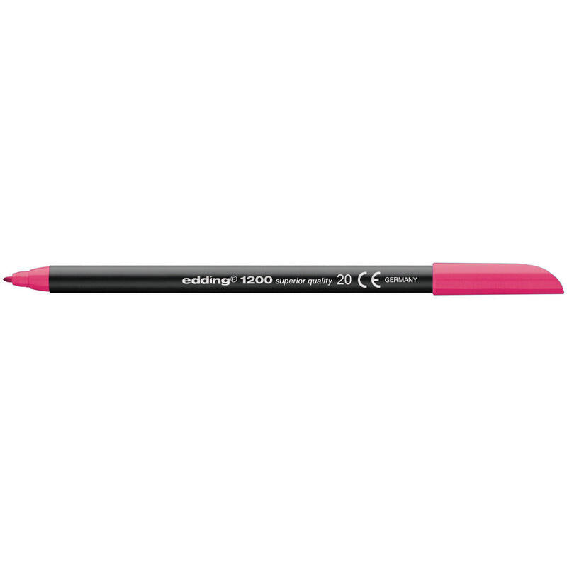 Pack De 5 Unidades Edding 1200 Rotulador Permanente Punta Redonda - Trazo Entre 0.5 Y 1 Mm. - Tinta Con Base De Agua - Color Magenta