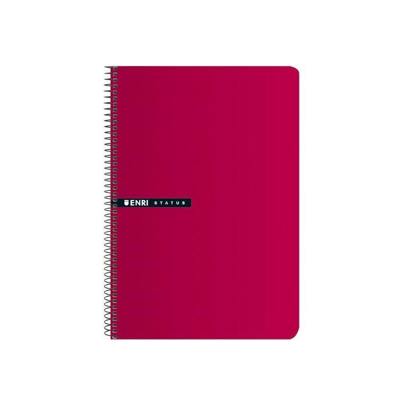 Pack De 5 Unidades Enri Cuaderno Espiral 100 Hojas 4x4 Tapas Duras 4º Rojo