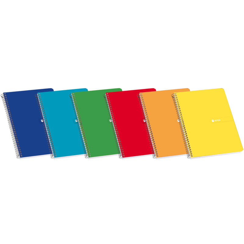 Pack De 5 Unidades Enri Fº Tapa Dura Cuaderno Espiral Liso 80 Hojas Surtido - Tapa Dura Resistente - Cuaderno Con